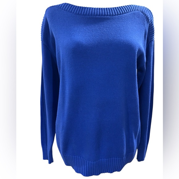 LOFT Sweaters - LOFT 100% Cotton Royal Blue Sweater Size Small